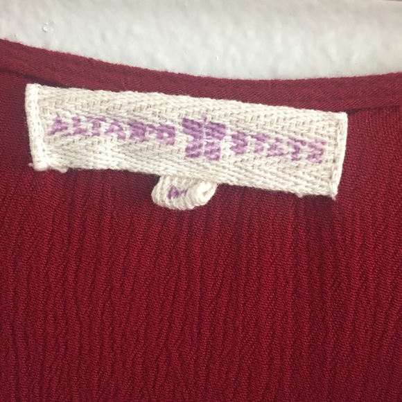 Altar’d State Berry Tunic with White Pom Fringe - Medium - Picture 4 of 7